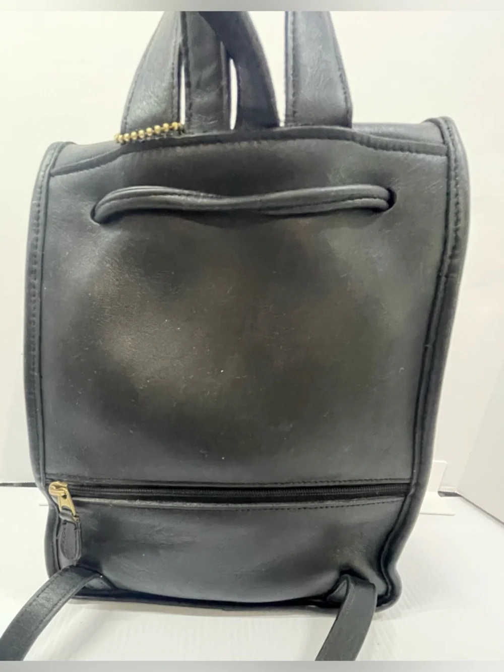 Vintage Coach Daypack #9791 Black Leather Backpack Made in USA Classic Turnlock - Picture 7 of 15